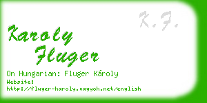 karoly fluger business card