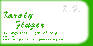 karoly fluger business card